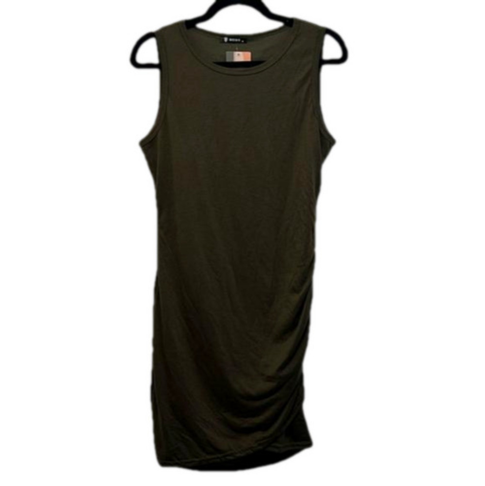 Army green body con dress